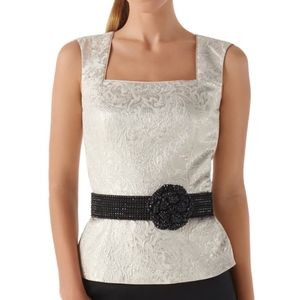 NWT White House Black Market Gold Jacquard Bodice